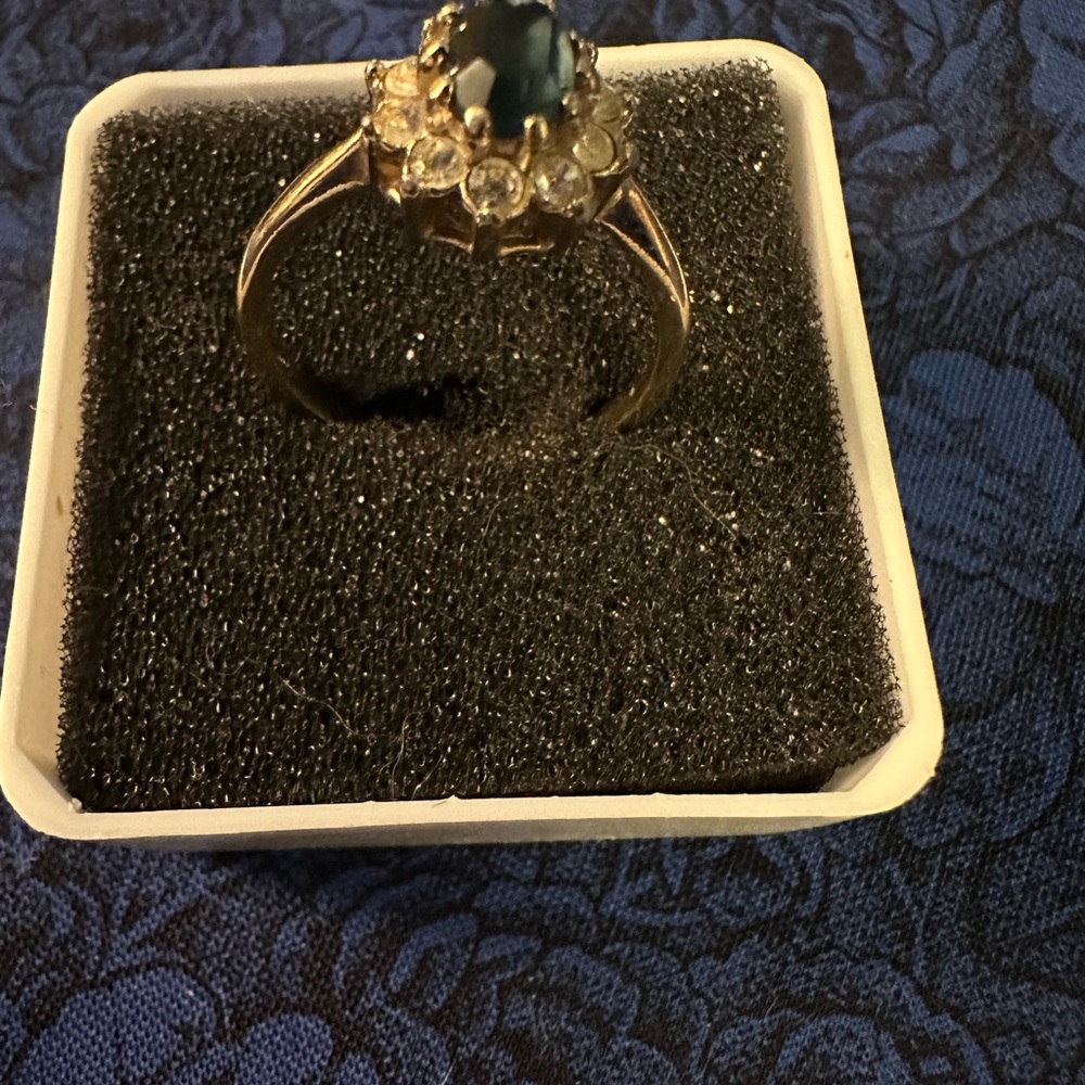 Elegant Blue and Gold Women's Ring - Picture 2 of 6